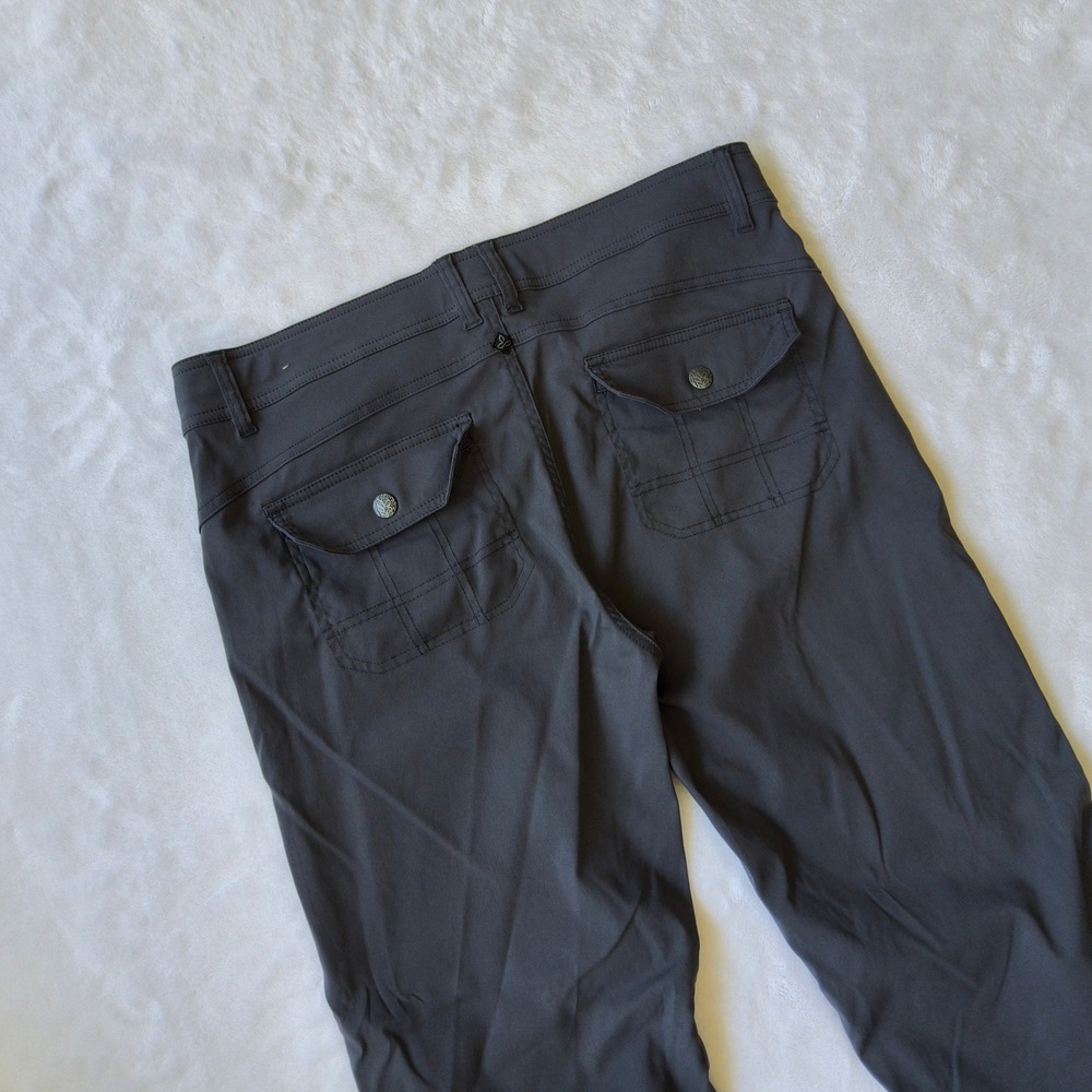 Prana Halle Pants Women 14 Gray Roll Up Straight Leg Hiking Outdoor Stretch Zion - Picture 11 of 11